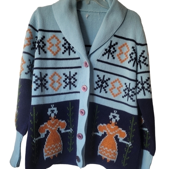 Vintage knit cardigan size large - Picture 2 of 6